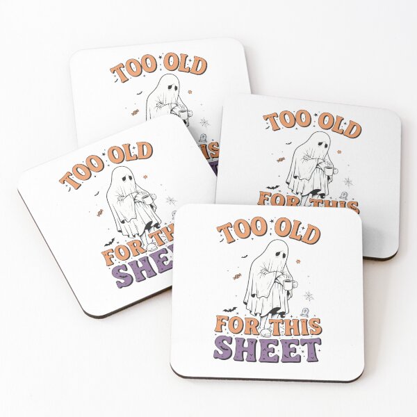 Item preview, Too Old For This Sheet - Tired Ghost with Coffee Funny Halloween designed and sold by VandalMuse.