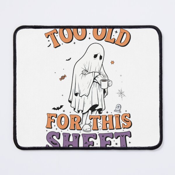 Item preview, Too Old For This Sheet - Tired Ghost with Coffee Funny Halloween designed and sold by VandalMuse.