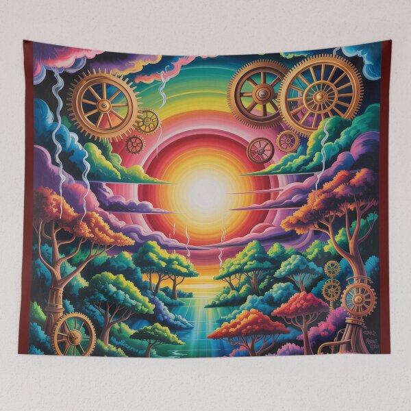 Item preview, vibrant sunset over a dense forest, designed and sold by Lilashakti ⭐️ ⭐️ ⭐️ ⭐️ ⭐️.