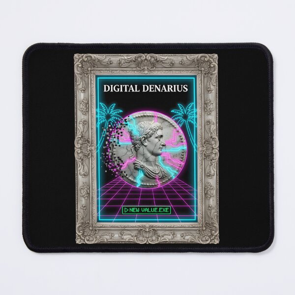 Item preview, DIGITAL DENARIUS: New Value Vaporwave Roman Coin Crypto Art designed and sold by DailyVibesMerch.