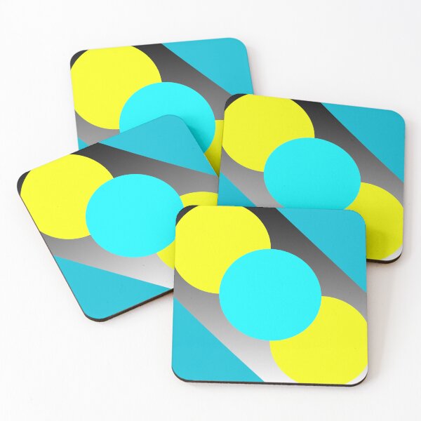 Item preview, Abstract Geometric Cyan and Yellow Circles Modern Art Design designed and sold by Faali950.