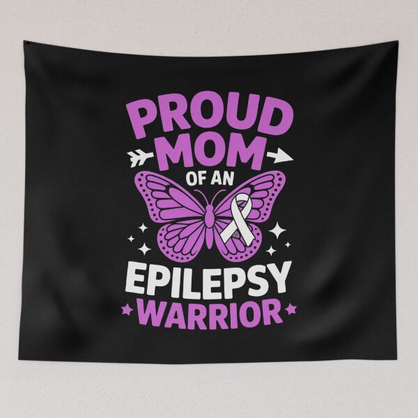 Item preview, Proud Mom of an Epilepsy Warrior - Purple Butterfly Awareness Design designed and sold by Gogetgiggles.