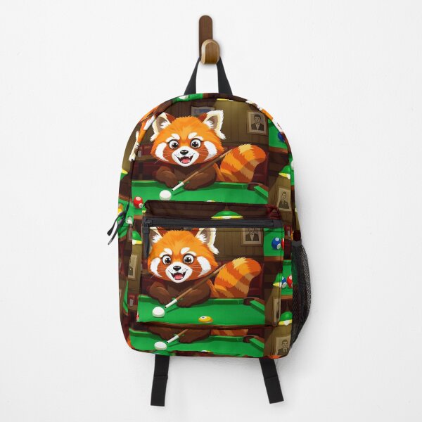 Item preview, red panda pool player colorful cartoon design designed and sold by SmashingDeals.