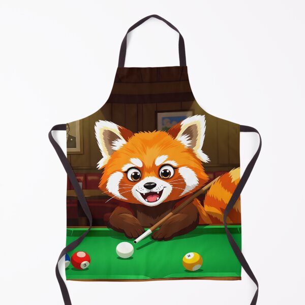 Item preview, red panda pool player colorful cartoon design designed and sold by SmashingDeals.