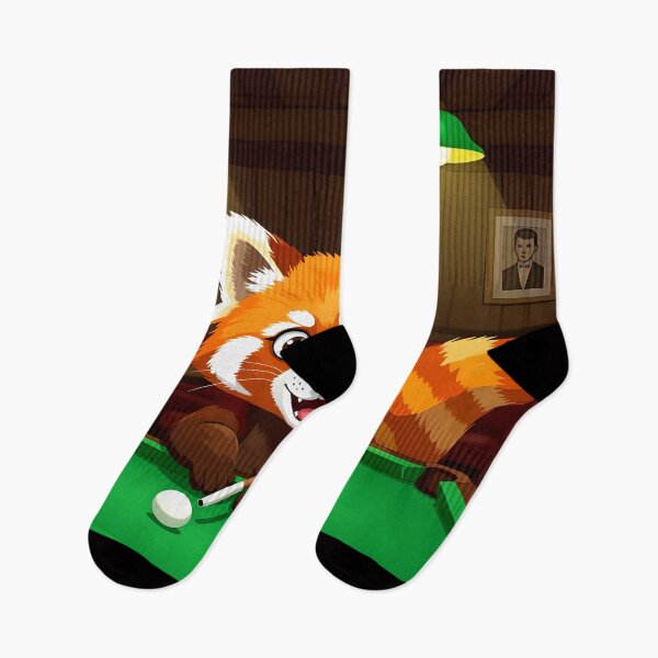 Item preview, red panda pool player colorful cartoon design designed and sold by SmashingDeals.