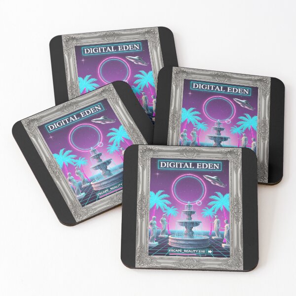 Item preview, Digital Eden: Escape Reality Fountain UFO Vaporwave designed and sold by DailyVibesMerch.
