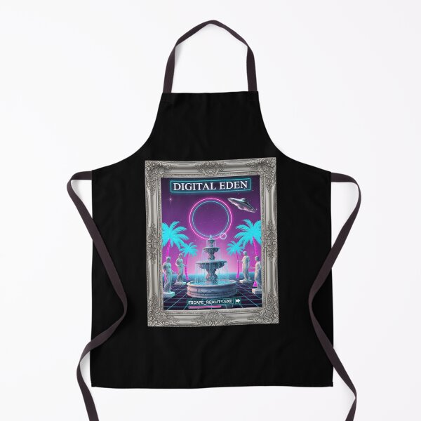 Item preview, Digital Eden: Escape Reality Fountain UFO Vaporwave designed and sold by DailyVibesMerch.