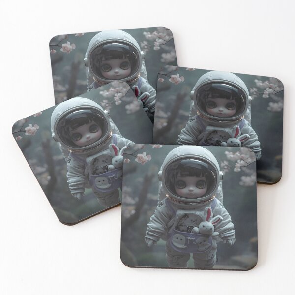 Item preview, Hyperrealistic Chibi Astronaut: Bunny Companion Portrait designed and sold by MoonlitDoodles1.
