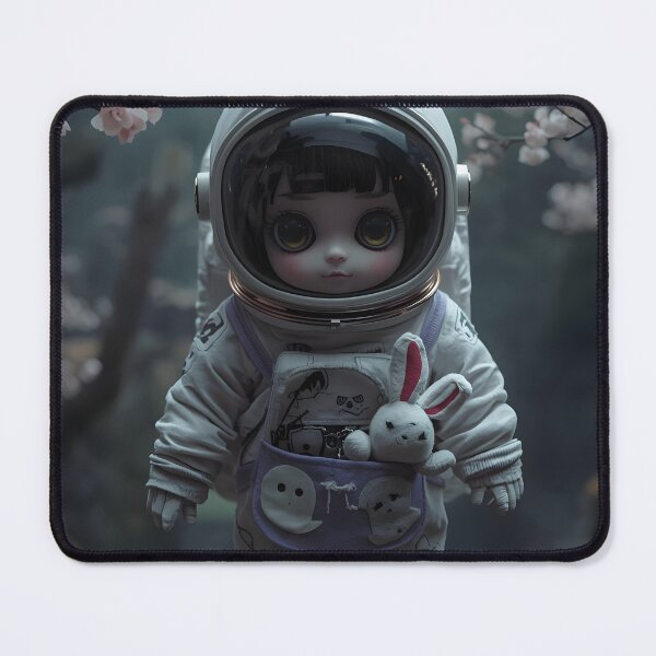 Item preview, Hyperrealistic Chibi Astronaut: Bunny Companion Portrait designed and sold by MoonlitDoodles1.