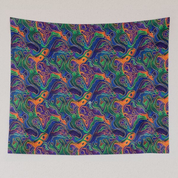 Item preview, Vibrant Organic Flow Abstract Psychedelic Seamless Pattern designed and sold by TajSprinklz.