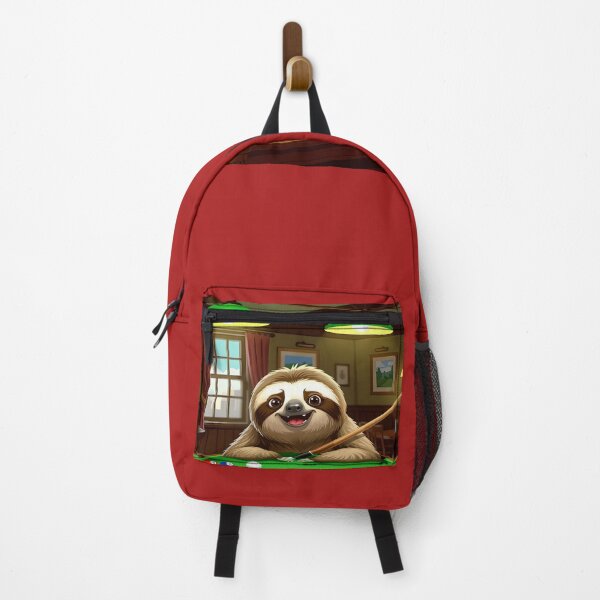 Item preview, funny sloth pool player colorful cartoon design designed and sold by SmashingDeals.