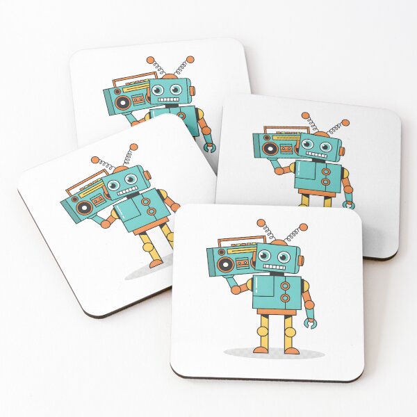 Item preview, Robot Beats Retro Music Humor t-shirt design designed and sold by MofazStyle.
