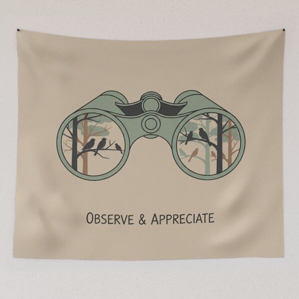 Item preview, Birdwatcher Scene – Minimalist Nature Art designed and sold by Day Dreamer.