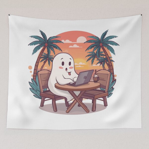 Item preview, Cute Tropical Ghost Digital Nomad Halloween Design designed and sold by WearTheArtx.