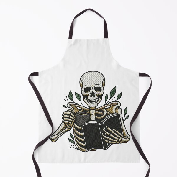Item preview, Skeleton Reading Book and Drinking Coffee designed and sold by ArtfulWeave.