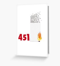 Fahrenheit 451, burning words Greeting Card