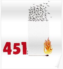 Fahrenheit 451, burning words Poster