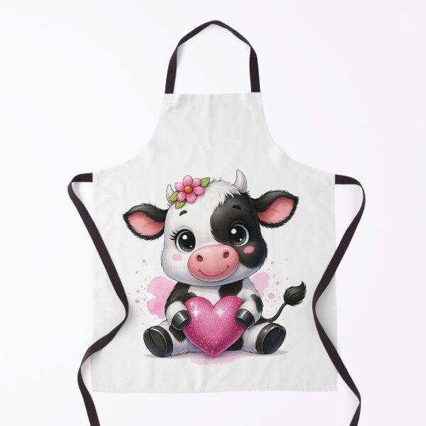 Item preview, Adorable Baby Cow Holding Pink Sparkly Heart designed and sold by ArtfulWeave.