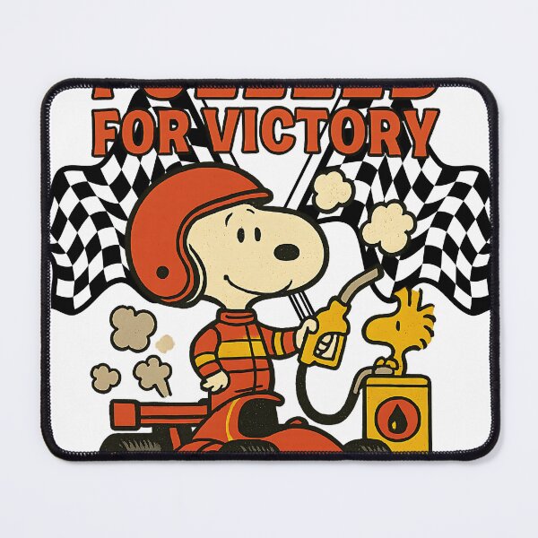 Item preview, Snoopy Fuelled for Victory – Retro Racing Champion | Peanuts-Inspired Motorsport Art designed and sold by Tidal Arts.