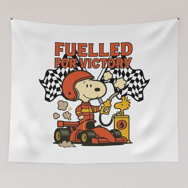 Item preview, Snoopy Fuelled for Victory – Retro Racing Champion | Peanuts-Inspired Motorsport Art designed and sold by Tidal Arts.