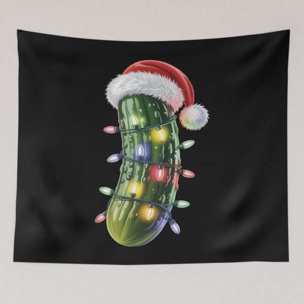 Item preview, Funny Pickle Santa hat Christmas Lights Xmas Men Women designed and sold by clothesy7.