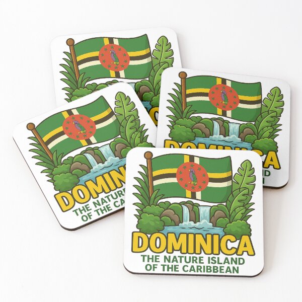 Item preview, Dominica Nature Island Cartoon Flag & Waterfall Design designed and sold by ZooMER1.