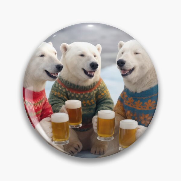 Item preview, Drinking Polar Bears Wearing Christmas Ugly Sweaters designed and sold by Maria Dryfhout.