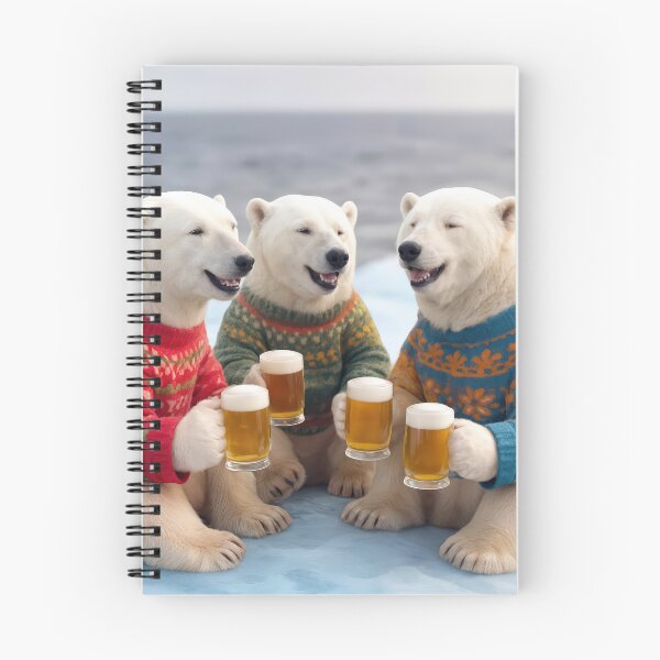Item preview, Drinking Polar Bears Wearing Christmas Ugly Sweaters designed and sold by Maria Dryfhout.