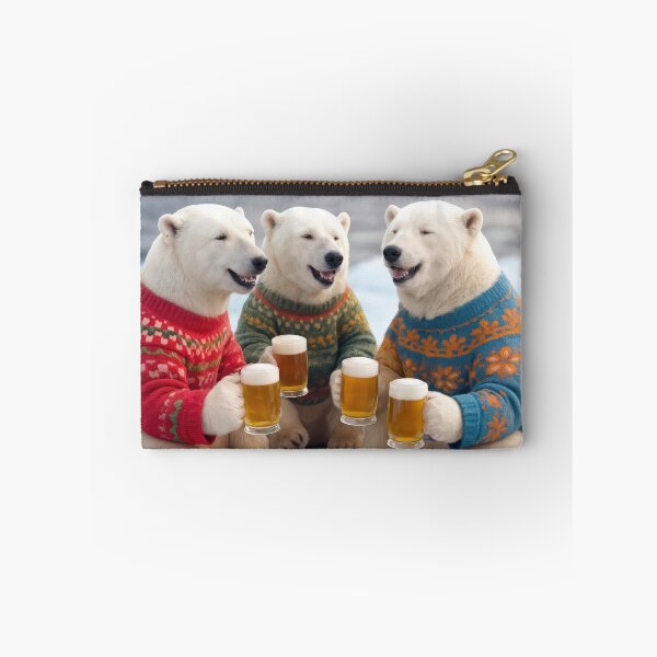 Item preview, Drinking Polar Bears Wearing Christmas Ugly Sweaters designed and sold by Maria Dryfhout.