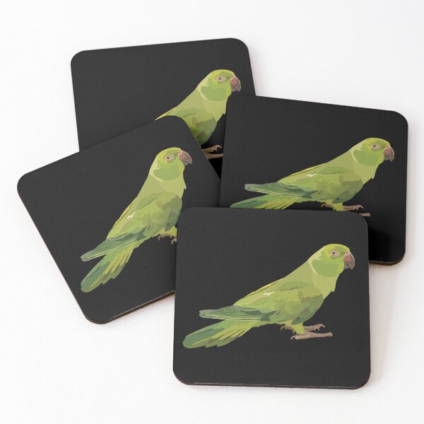 Item preview, R is for Rose Ringed Parakeet,Rose Ringed Parakeet – Vibrant Exotic Bird Illustration designed and sold by PrettylittlepastelUk.