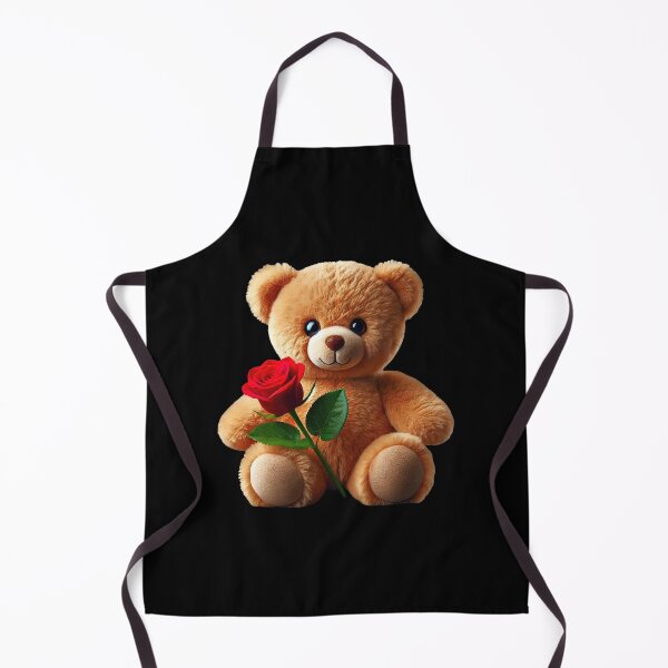 Item preview, Adorable Fluffy Cuddly Teddy Bear Red Rose on Black Shapes Mania designed and sold by Shapes-Mania.
