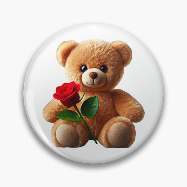 Item preview, Adorable Fluffy Cuddly Teddy Bear Red Rose Shapes Mania designed and sold by Shapes-Mania.
