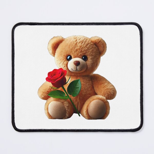 Item preview, Adorable Fluffy Cuddly Teddy Bear Red Rose Shapes Mania designed and sold by Shapes-Mania.