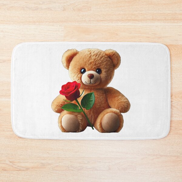 Item preview, Adorable Fluffy Cuddly Teddy Bear Red Rose Shapes Mania designed and sold by Shapes-Mania.