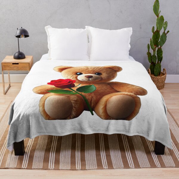 Item preview, Adorable Fluffy Cuddly Teddy Bear Red Rose Shapes Mania designed and sold by Shapes-Mania.