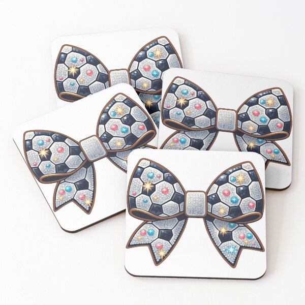 Item preview, Sparkling Soccer Ball Bow with Gems and Stars designed and sold by ArtfulWeave.