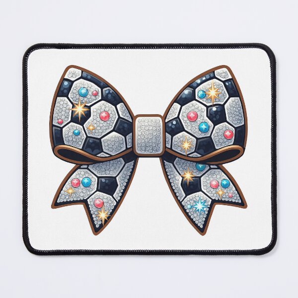 Item preview, Sparkling Soccer Ball Bow with Gems and Stars designed and sold by ArtfulWeave.