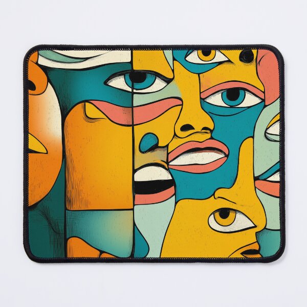 Item preview, Abstract Cubist Faces – Colorful Modern Art designed and sold by weirdfishes123.