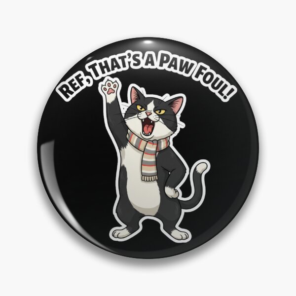 Item preview, Ref, That's a Paw Foul! — Funny Tuxedo Cat Football Design designed and sold by catastrocat.