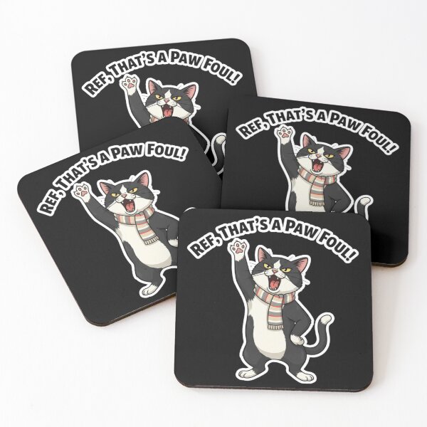Item preview, Ref, That's a Paw Foul! — Funny Tuxedo Cat Football Design designed and sold by catastrocat.