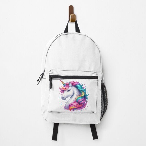 Item preview, Rainbow Haired Unicorn with Sparkles and Stars designed and sold by ArtfulWeave.