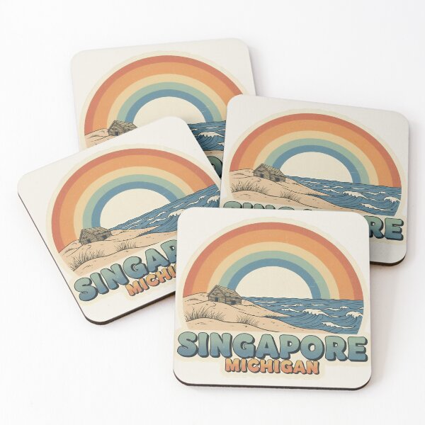Item preview, Singapore, Michigan Retro Wave designed and sold by TheOldMittenIllustrated.