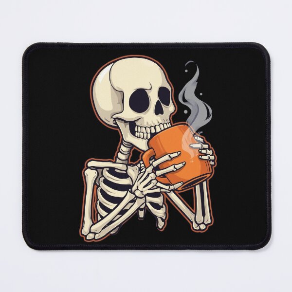 Item preview, Skeleton sipping pumpkin coffee. Happy Halloween! designed and sold by YvkafromPoland.