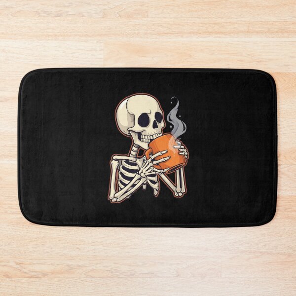 Item preview, Skeleton sipping pumpkin coffee. Happy Halloween! designed and sold by YvkafromPoland.