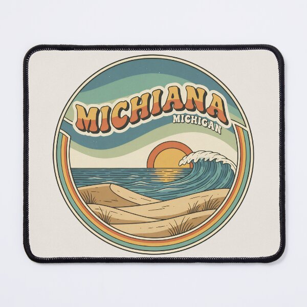 Item preview, Michiana, Michigan Retro Wave designed and sold by TheOldMittenIllustrated.