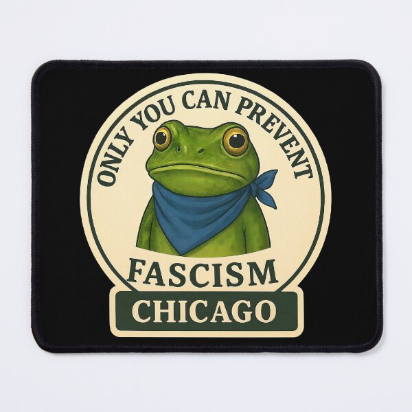Item preview, Anti-Fascist Frog Art No Kings Resist: Chicago designed and sold by PinUpPizzazz.