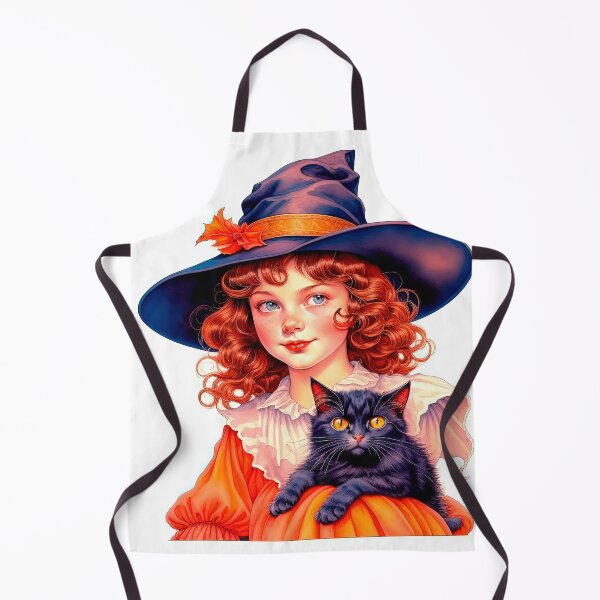 Item preview, Happy Halloween Design with Little Cute Witch And Her Black Cat designed and sold by LanaGustavsson.