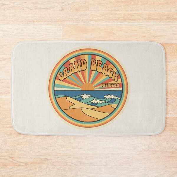 Item preview, Grand Beach, Michigan Retro Wave designed and sold by TheOldMittenIllustrated.