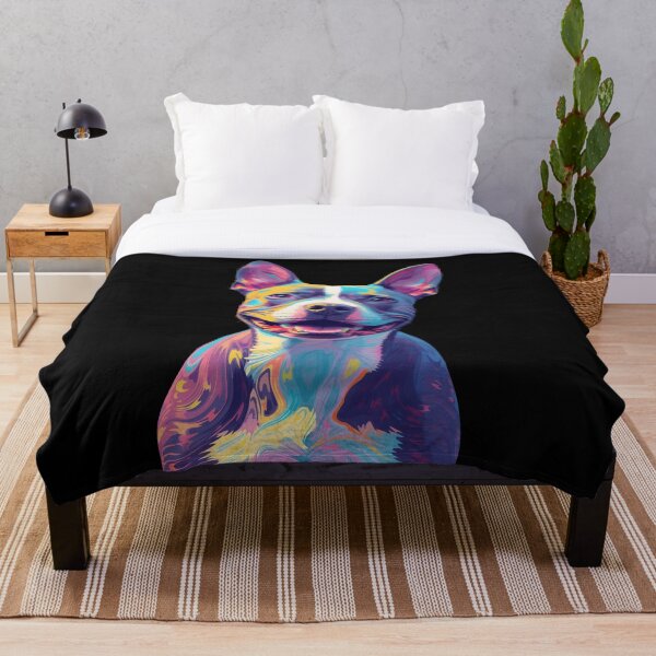 Item preview, Colorful Pitbull Pop Art – Vibrant Neon Dog Portrait designed and sold by snoezelstudio.