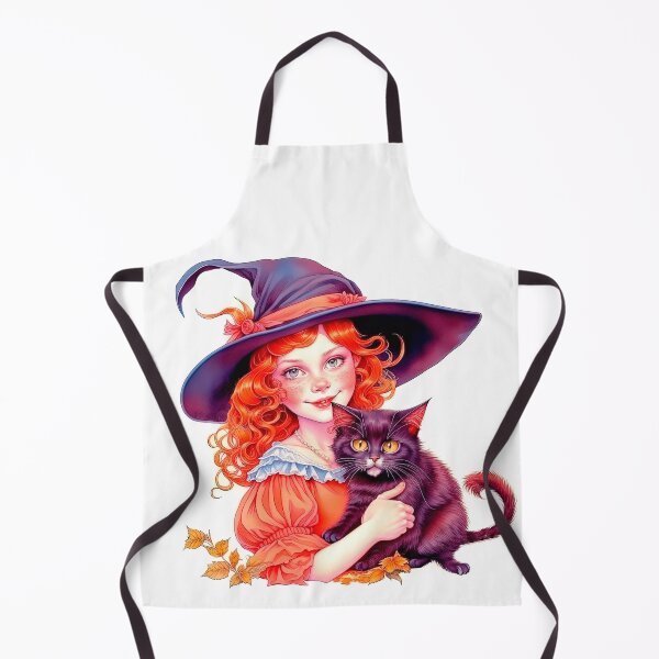 Item preview, Happy Halloween Design with Little Cute Witch And Her Black Cat designed and sold by LanaGustavsson.